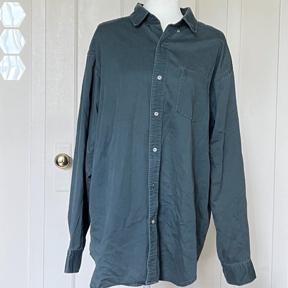Men's Banana Republic Dark Green XL 100% Cotton Button Up Collared Slim Fit - Picture 1 of 7